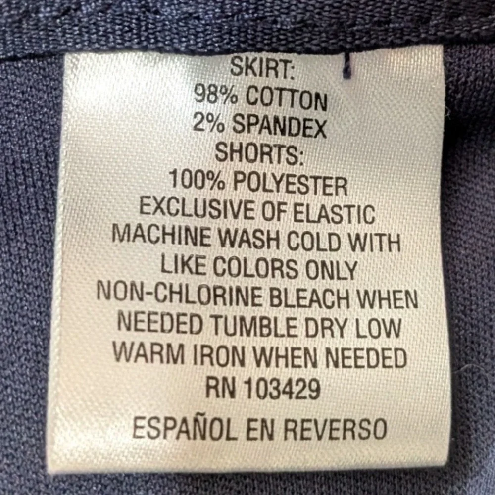 NWT Charter Club Comfort Waist Skort 14P Navy Blue Cotton Nautical Travel Preppy